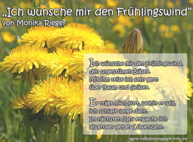 Frühlingsgedicht Ich wünsche mir den Frühlingswind Frühlingsgedicht Frühlingsbild