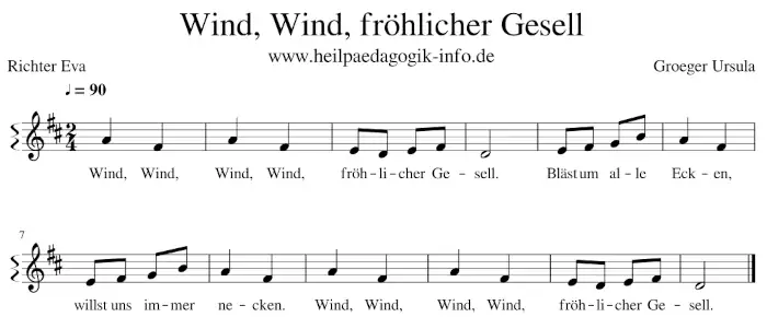 Noten Wind Wind froehlicher Gesell